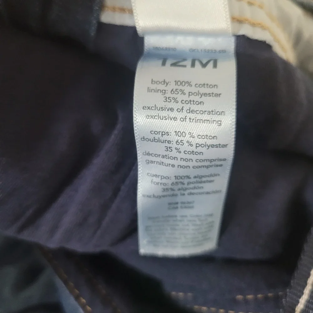 OshKosh Size 12M Overalls Baby Boy Lined Denim Vestbak Blue Snap Leg